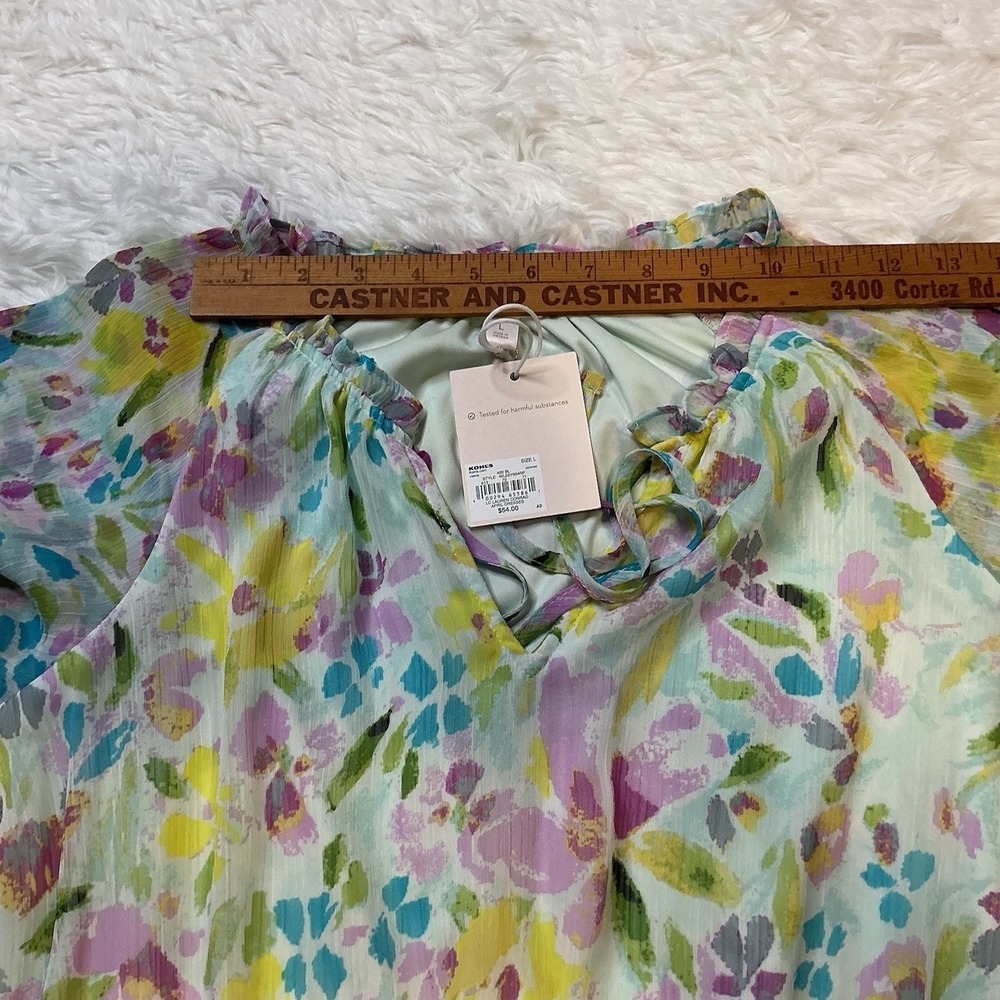 Lauren Conrad Mini Lightweight Short Sleeve Size Lg Women's Ruffle NWT Dress - Picture 5 of 9
